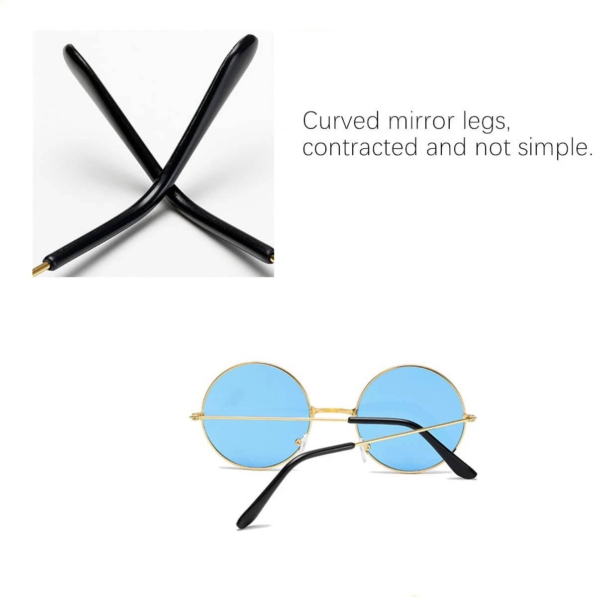 Syrrios Gifts LLC - Wholesale Sunglasses - Unisex - Retro Round Vintage Hippie Sunglasses Festival Rave Costume12