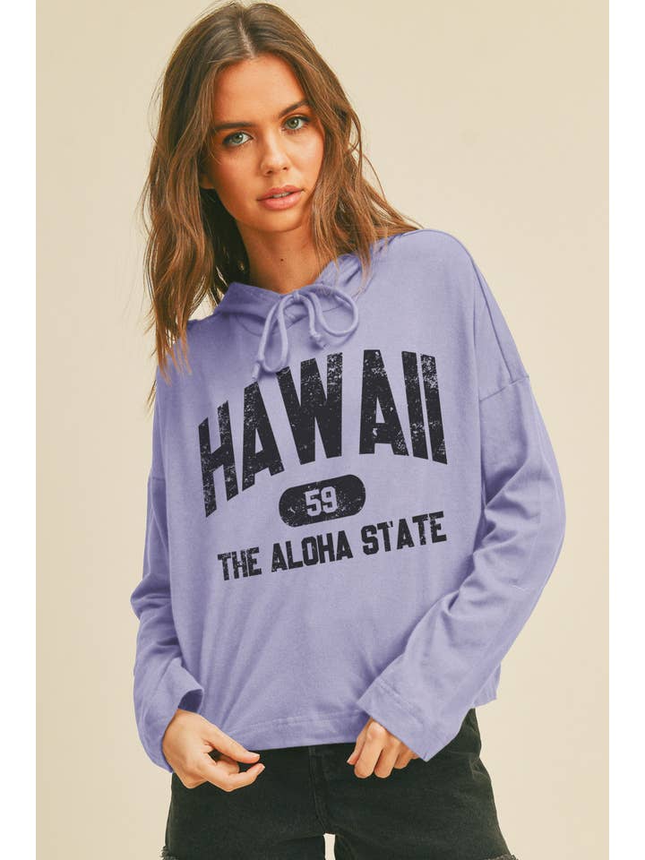Honestee - Wholesale T-Shirt (Graphic) - Women's - Hawaii The Aloha State Graphic Hooded T-Shirt3