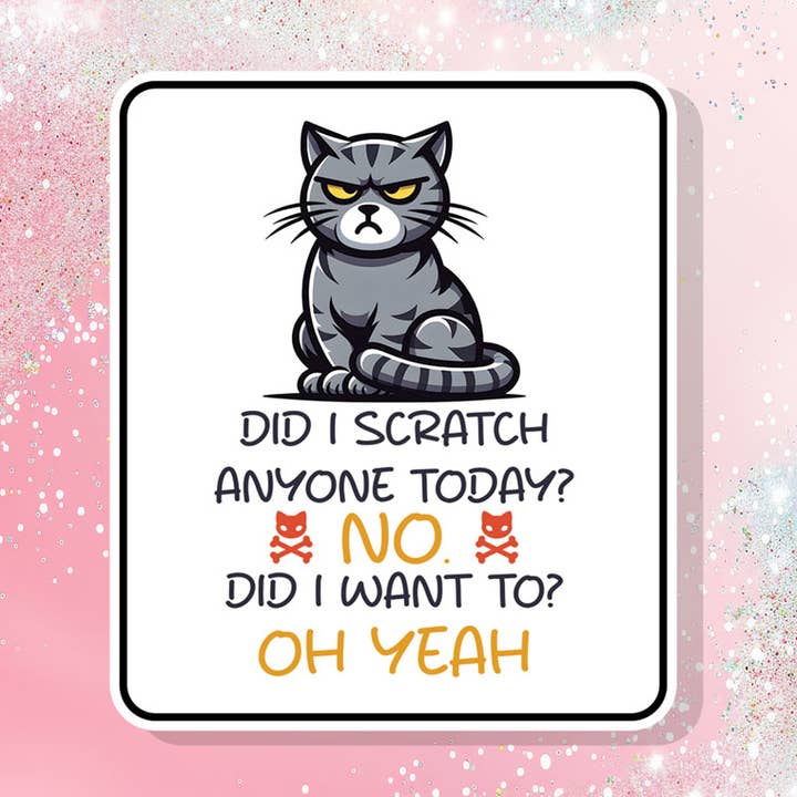 Rev jag någon idag klistermärke rolig katt sarkastisk för wholesale av Bella Custom Printing