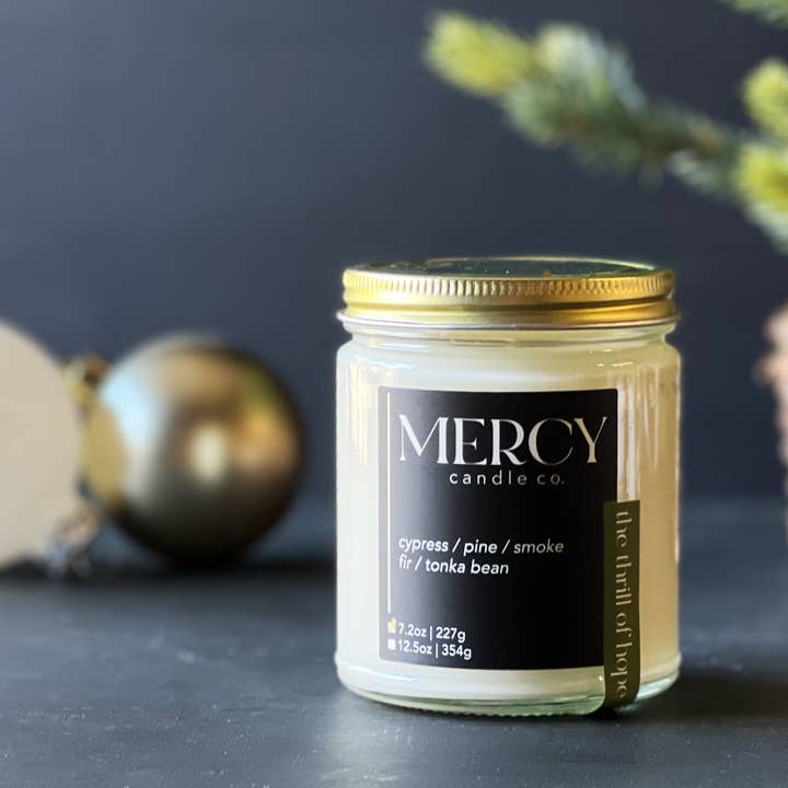 Mercy Candle Co. - Wholesale Jar/Filled Candle - The Thrill of Hope Signature Candle
