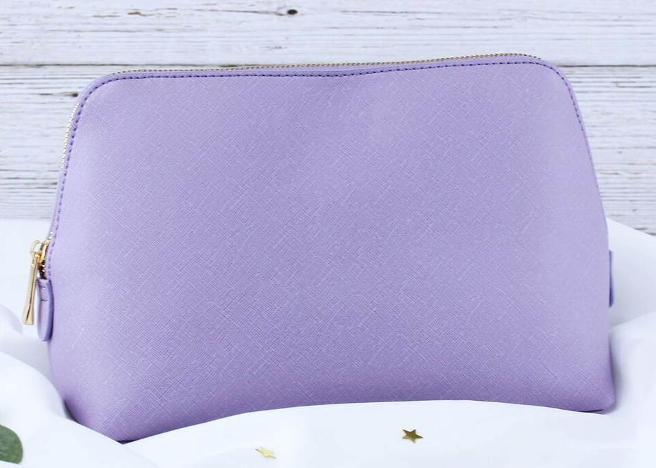 eBuyGB Craft Blanks - Vente Trousses de maquillage/cosmétique - Grande trousse de maquillage zippée en cuir PU Saffiano Fine8