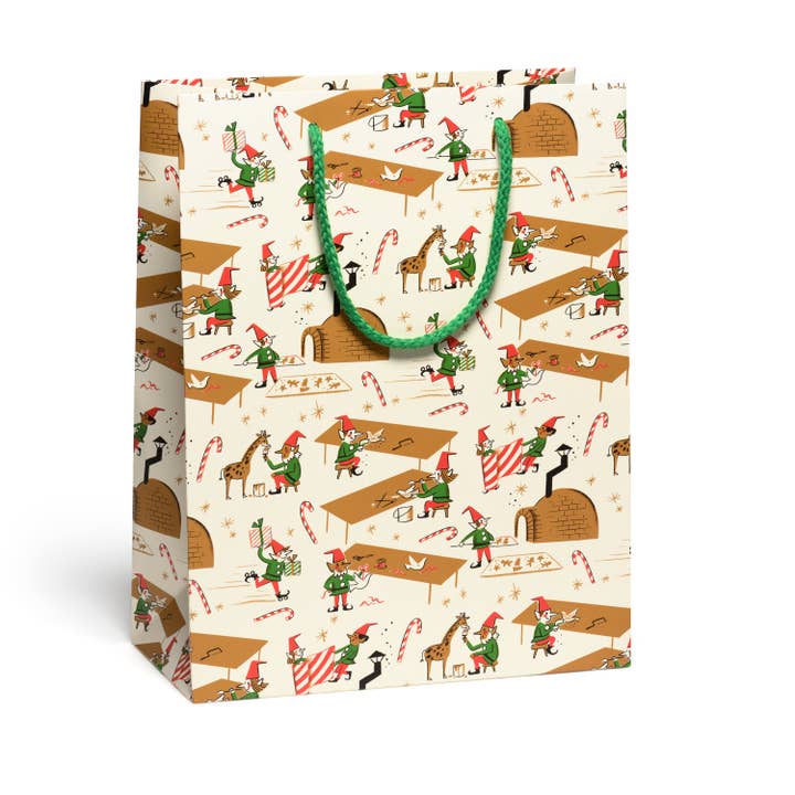 Santa's Workshop large gift bag for wholesale by Red Cap Cards