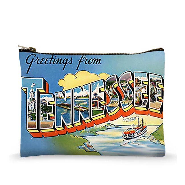 Zippered Bag - Vintage Postcard Greetings From Tennessee for wholesale by Mariasch Studios