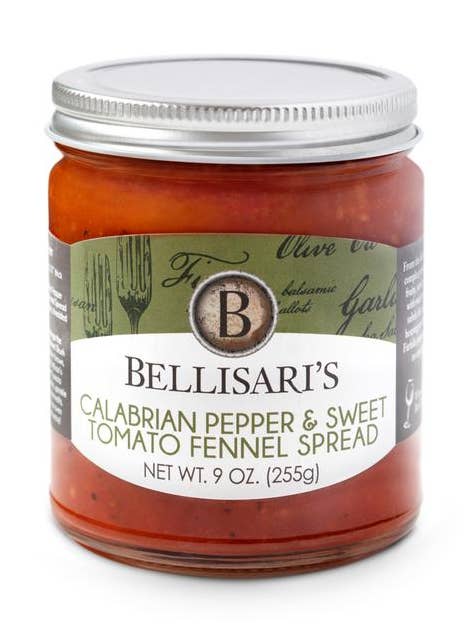 Calabrian Pepper and Sweet Tomato Fennel Spread, 9oz for wholesale by Bellisari's