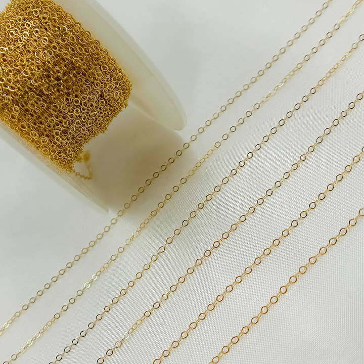 Tresor Jewelry Inc. - Wholesale Link & Chain Necklace - 1018FGF. 14k Gold Filled Flat Cable Chain4