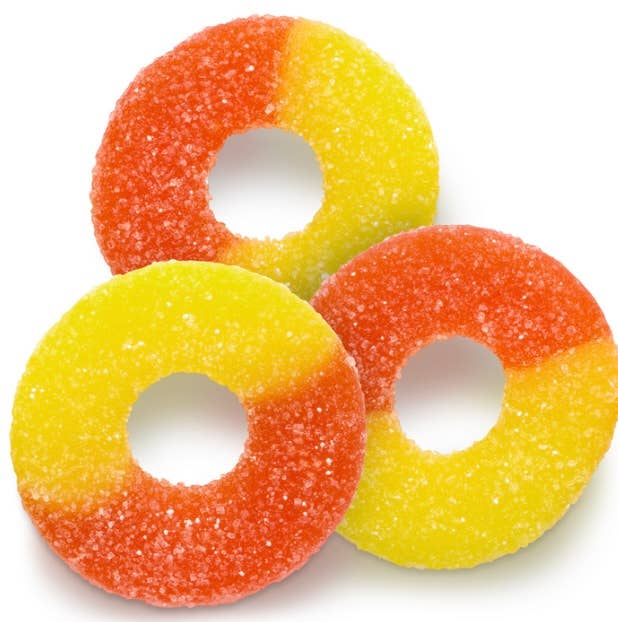 O'Shea's Candies Sweet Shop - Wholesale Gummy - BULK Gummy Albanese Original “Peach Rings 🍑” 4.5LB Bulk Bag1