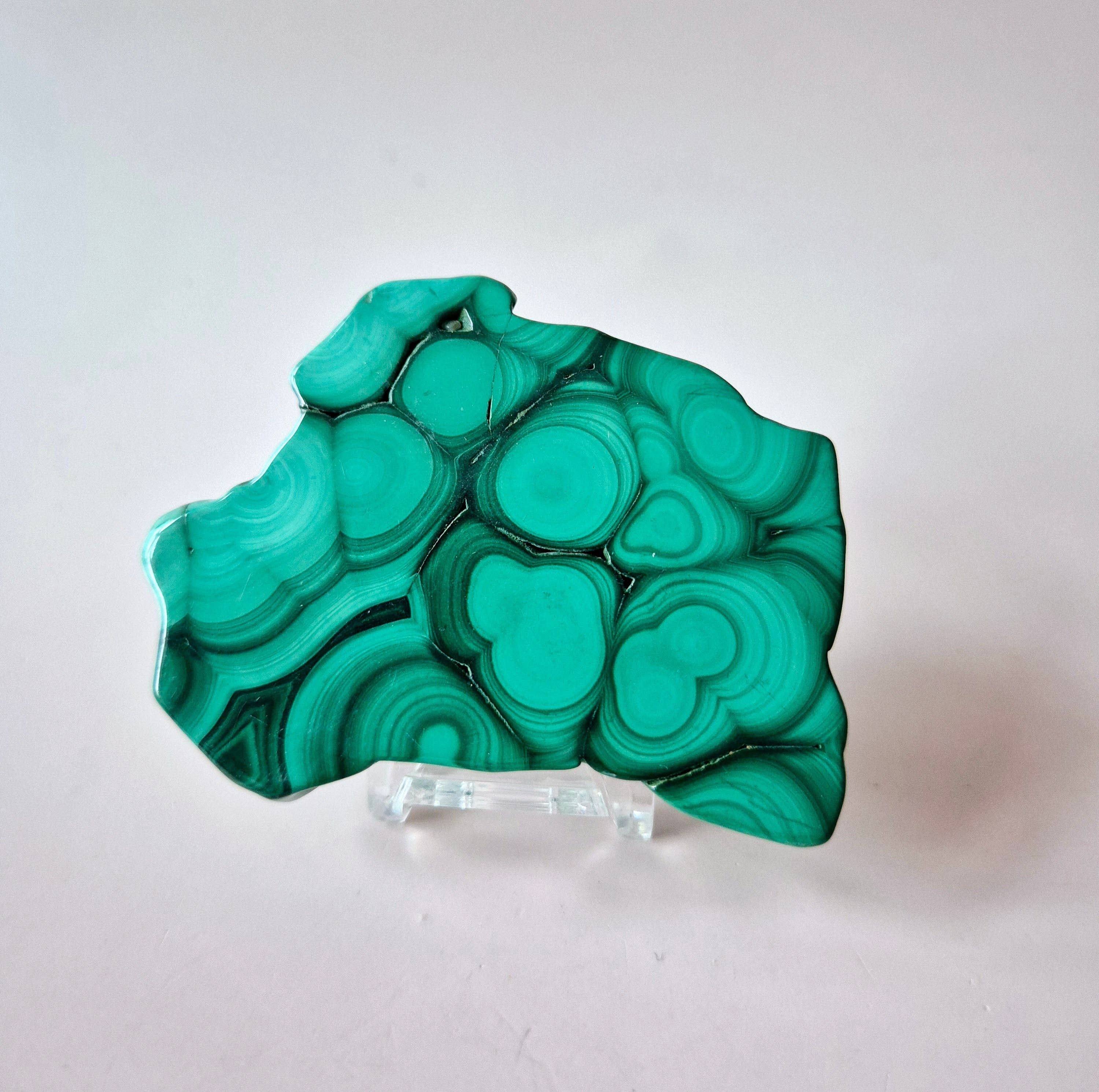 Moonlight Gemstones - Wholesale Spiritual Stone/Crystal - Gemstone Malachite Slice on Stand (50-80g)11