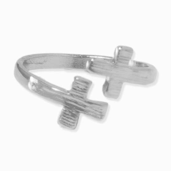 Dainty Cross Ring Silver for wholesale by sanctuaire