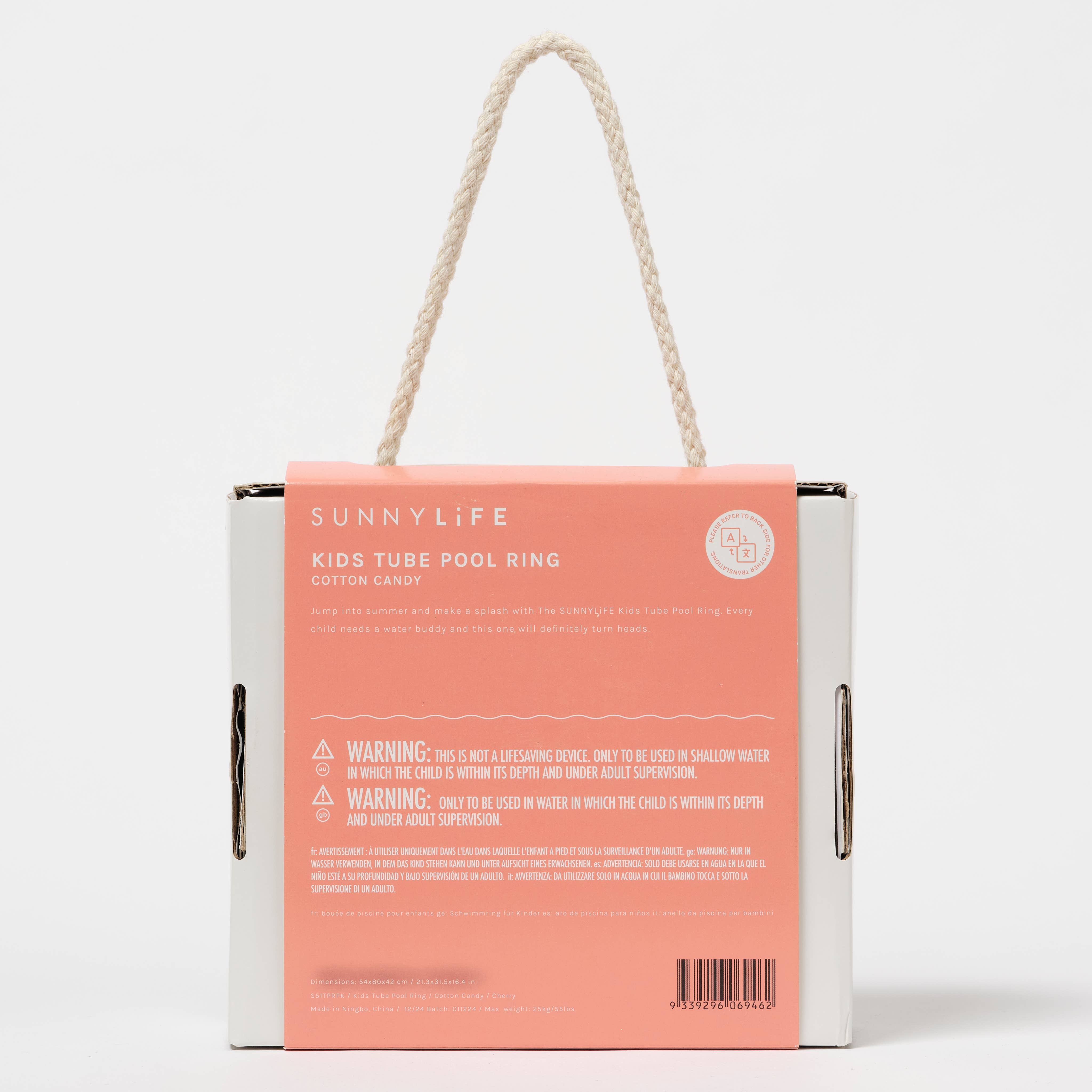 SUNNYLIFE - Wholesale Inflatables - Tubular pool ring for children Cotton Candy Cherry2