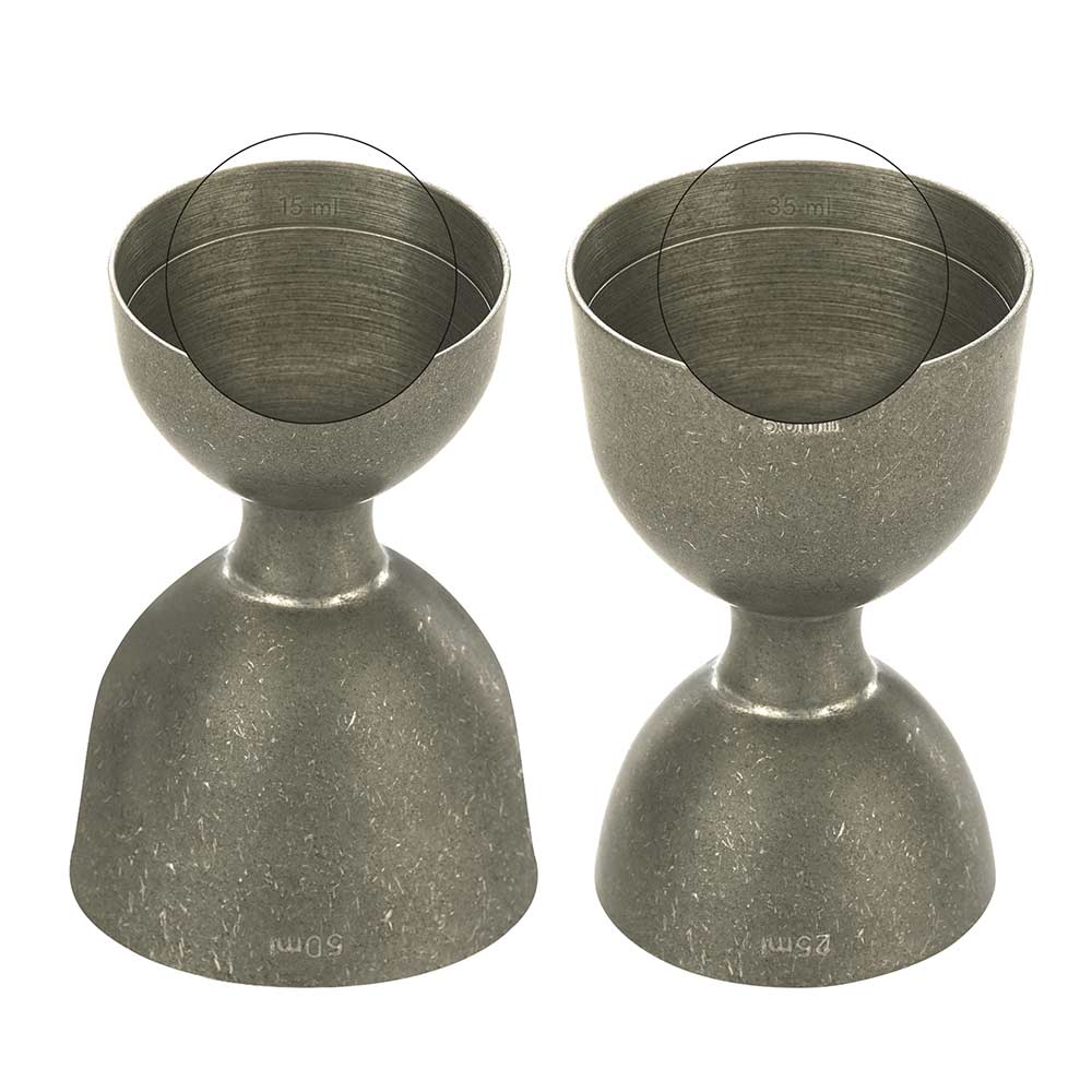 Barfly Mixology Gear & Mercer Culinary - Wholesale Jigger - Barfly M37098VN Heavy-Duty Straight Rim Bell Jigger, 25 ml x3