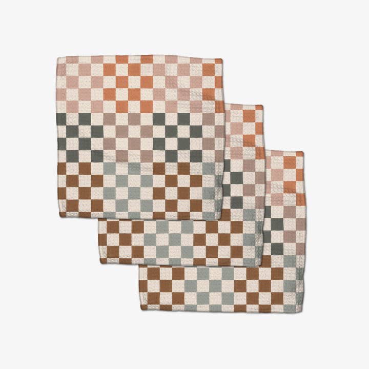 Geometry - Wholesale Dishcloth - Autumn Checkers Dishcloth Set