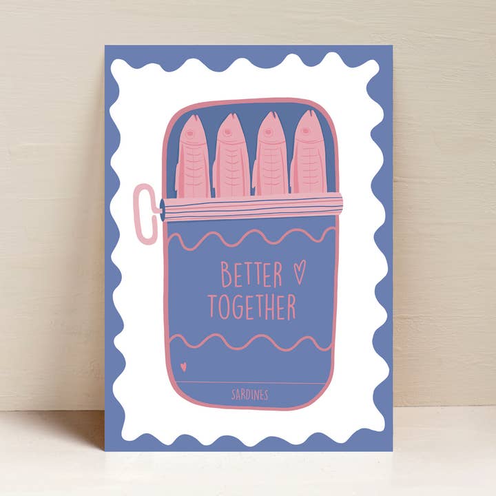 A4 Art Print 'Better Together' Colourful, fun wall art for wholesale by From Rosalie