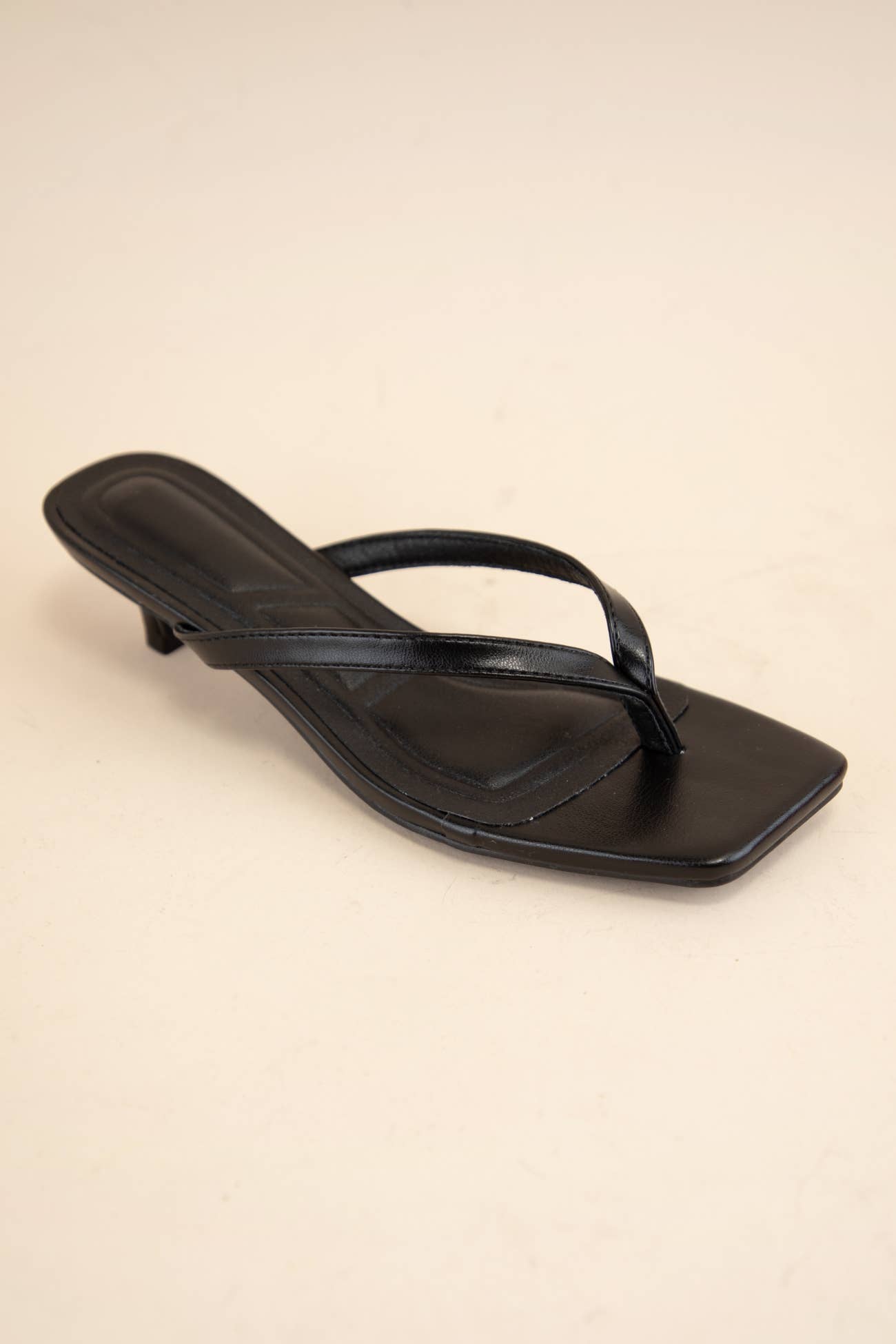 Oliccui - Wholesale Low Heels - Women's - SQUARE TOE THONG STRAP KITTEN HEELS16