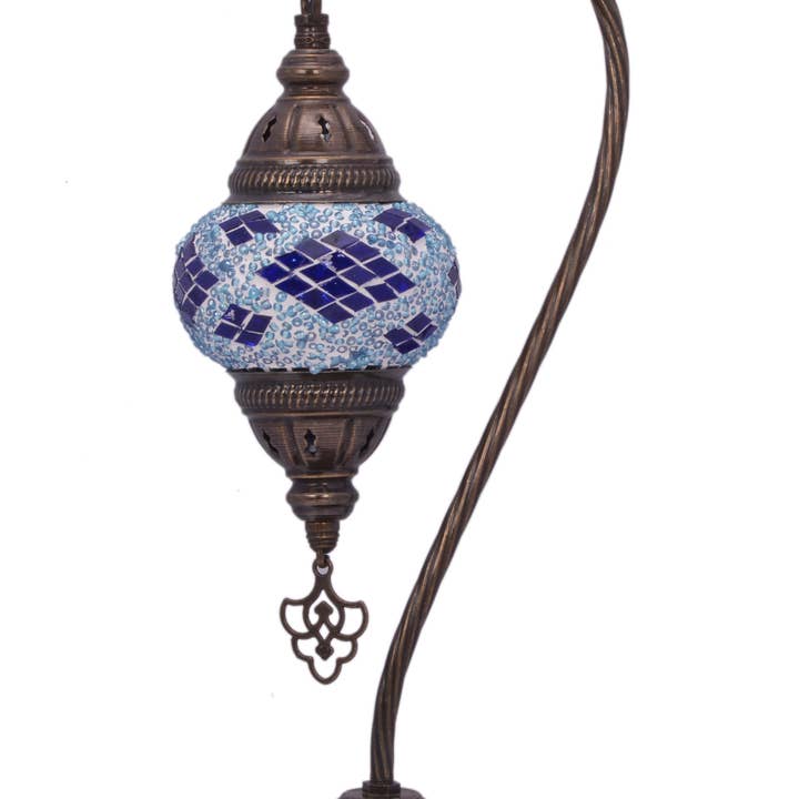 Import Corner - Wholesale Accent/Desk Lamp - 85523: 3" MOSAIC GOOSENECK LAMP - SQUARE BASE6