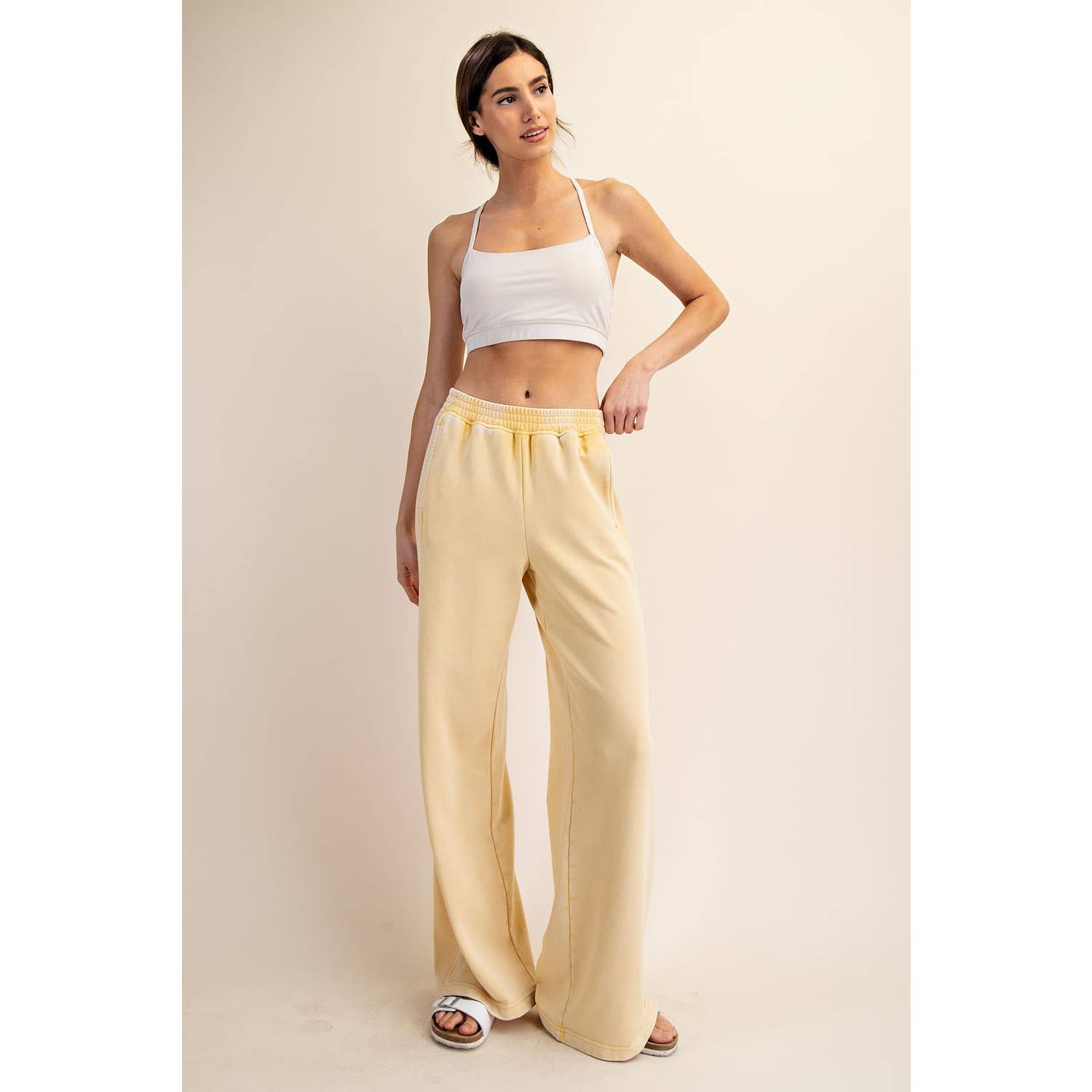 Rae Mode - Vente Pantalon – femme - PANTALON LARGE CÔTÉ CÔTELÉ LAVÉ MINÉRAL3