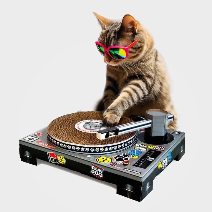 SUCK UK - Wholesale Pet Scratcher - Cat - Cat Scratch DJ Decks - unleash your cat’s inner DJ0