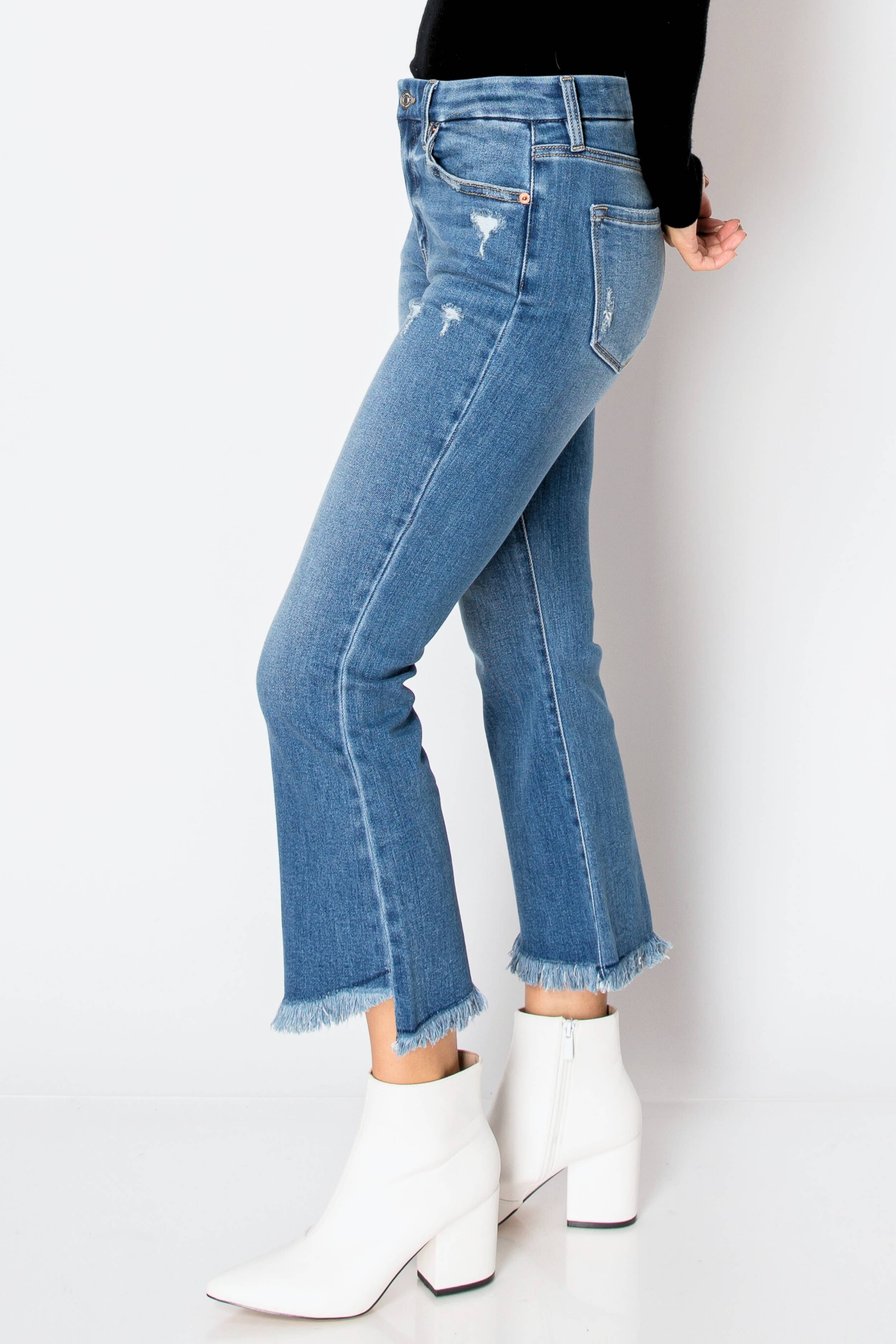 ARTEMIS VINTAGE - Wholesale Jeans - Women's - ECO FRIENDLY fabric CORSET CROP FLARE JEANS2