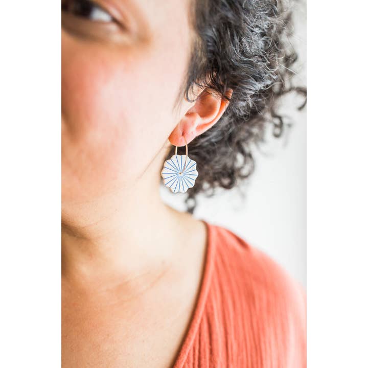 Jenna Vanden Brink Ceramics - Wholesale Hoop Earrings - Pinstripe Pinwheel Hoops6