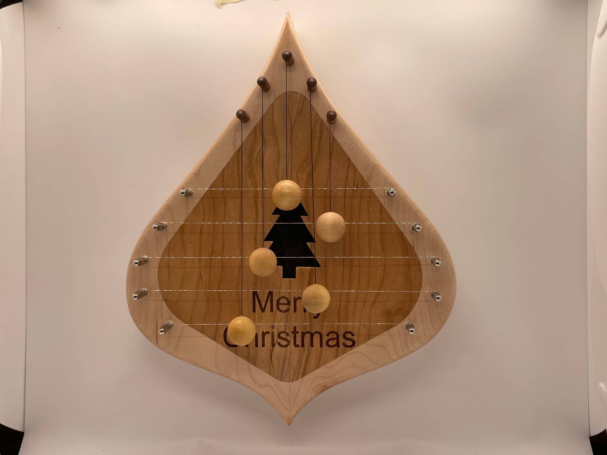 Moon Mountain Woods - Wholesale Sculpture - Door Harp 5WBCDEC Walnut border with decorative Cherry inlay3