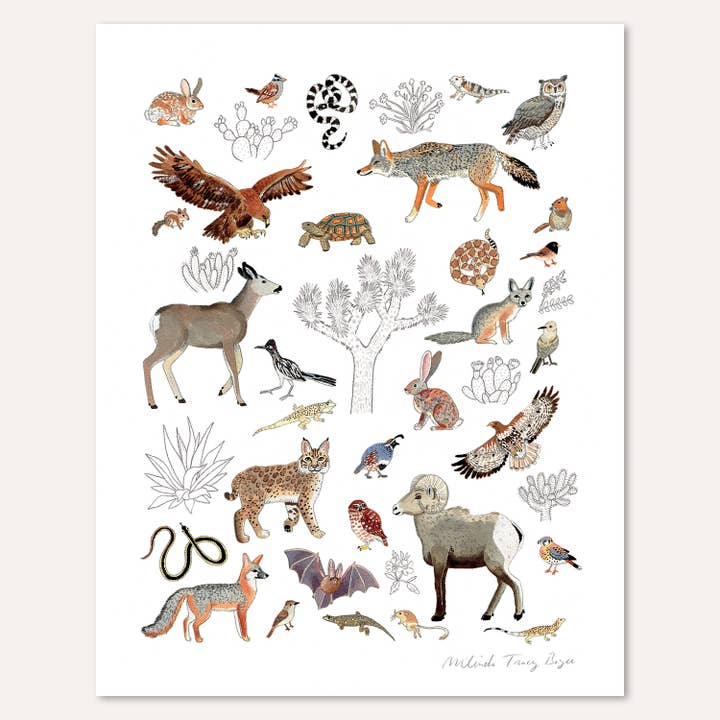 Party Mouse Studio - Wholesale Art Print - Joshua Tree Animalia Print1