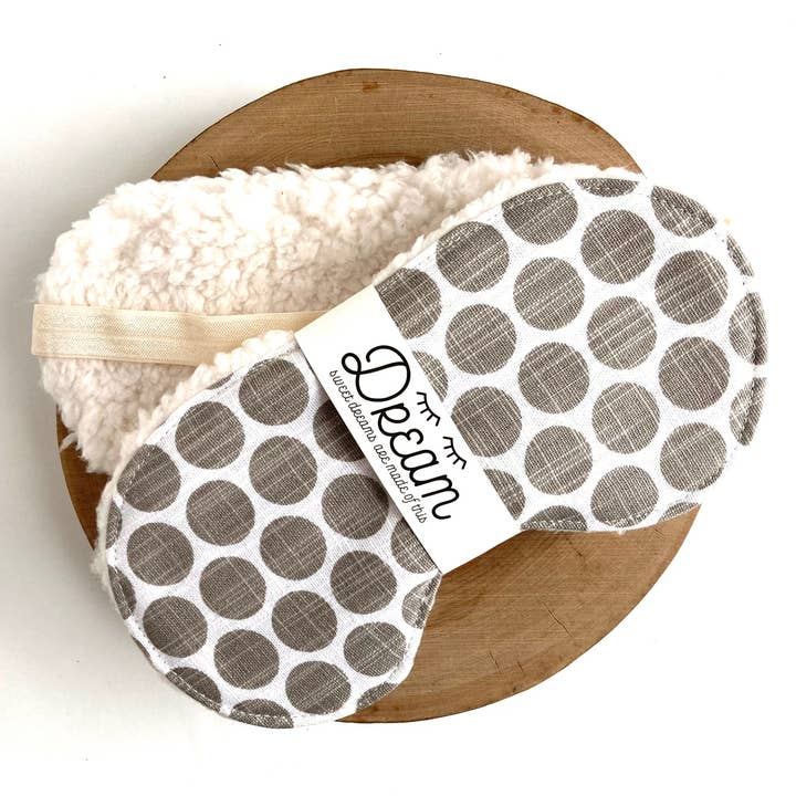 Sleep Mask Khaki Dot Sweet Dreams Sleep Mask for wholesale by Little Man