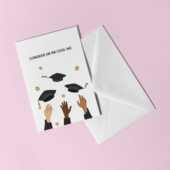 Cool Hat Graduation Greeting Card for wholesale by Studio CJOY