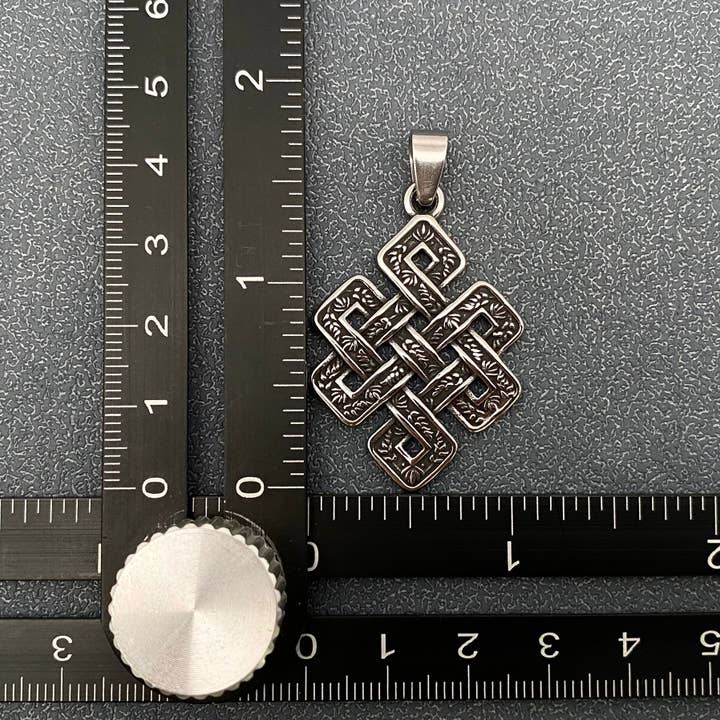 Mio Queena - Wholesale Craft Supplies - Viking Celtic Solomon Knot Stainless Steel Charm - MJ/MNP