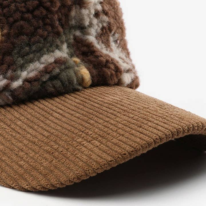 ACCITY - Wholesale Baseball Cap - Unisex - Winter Colorblock Fleece Camo Baseball Cap_CWAH21719