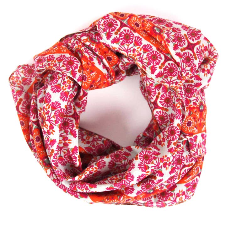 Les Belles Vagabondes – Engroshandel Hovedtørklæde - Dame – Tanger Fuchsia økologisk bomuldsfirkant1