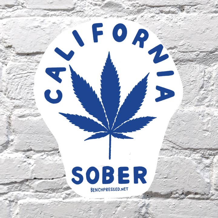 Adesivo singolo California Sober per la vendita all'ingrosso da parte di Bench Pressed