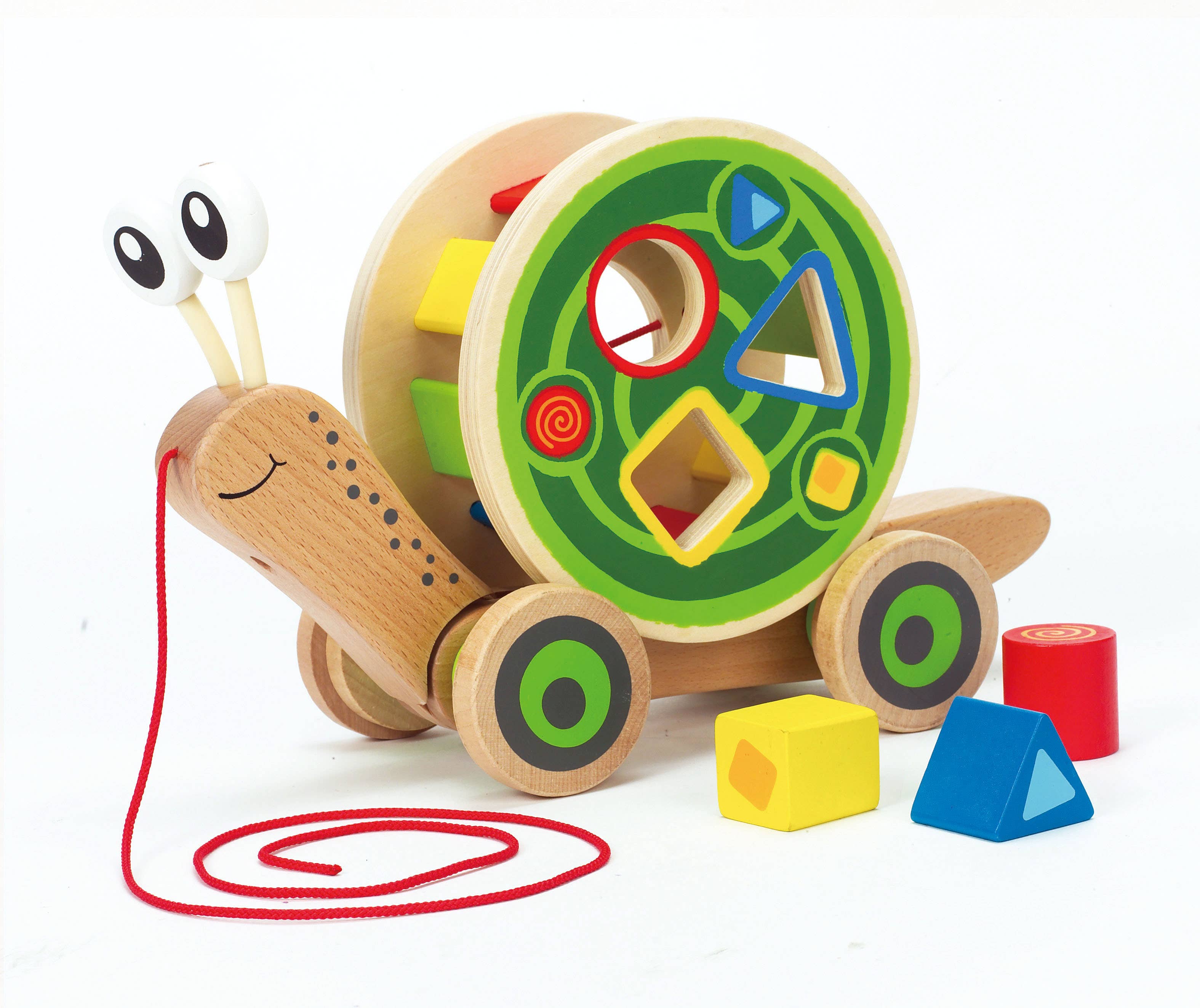 Hape Toys - Wholesale Toy Set - Kids - Walk-A-Long Snail - Pull-Along Toy with Shape Sorting
