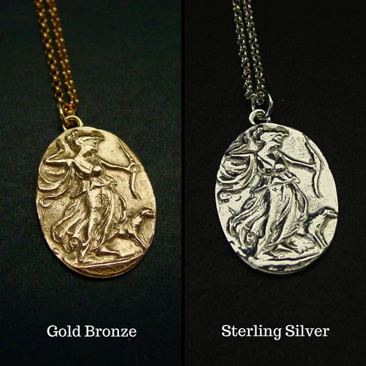 Vis a Vis Jewelry - Wholesale Pendant/Charm Necklace - Small Artemis Cameo Necklace - Diana the Huntress1
