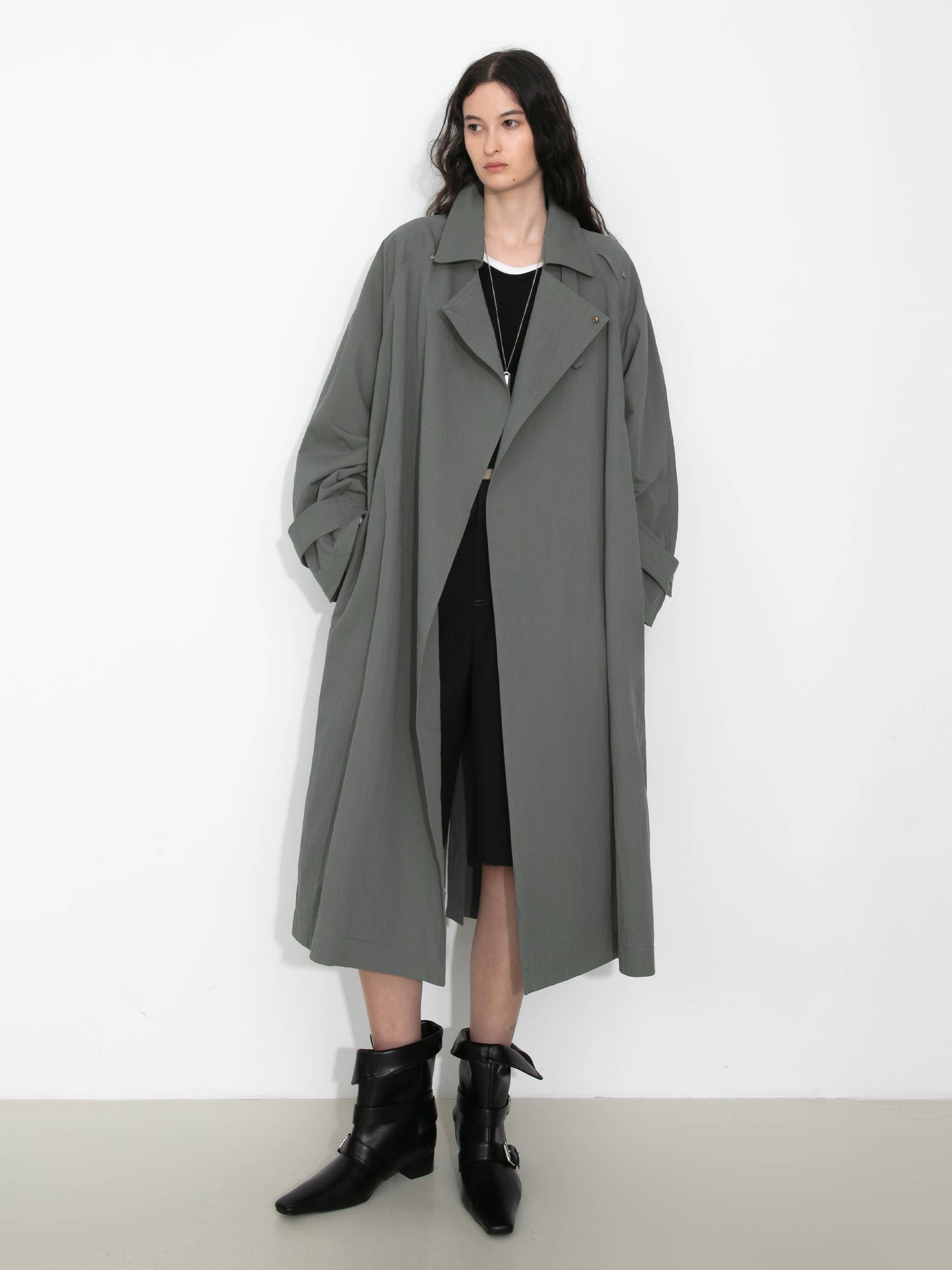 CUBIC - Wholesale Trench Coat - Women's - Oversized Large Lapel Long Trench Coat9