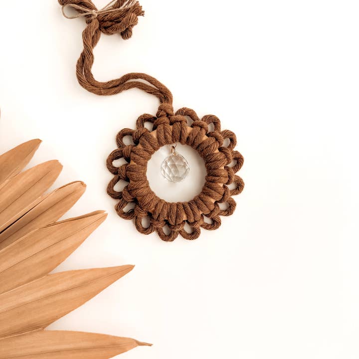 Meraki The Studio Co. - Wholesale Suncatcher - Macrame Suncatcher Flower | Window Hanging Light Catcher