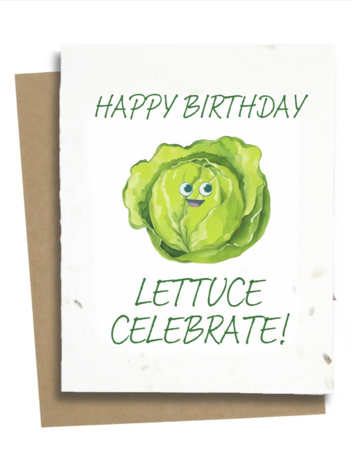 Carte d'anniversaire en laitue pour la vente par Greet n' Grow Plantable Cards
