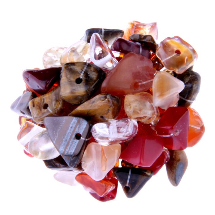 Erik & Mike - Venta al por mayor Anillo de banda/apilable - Anillo de piedra en racimo redondo con banda elástica de cuentas de vidrio5