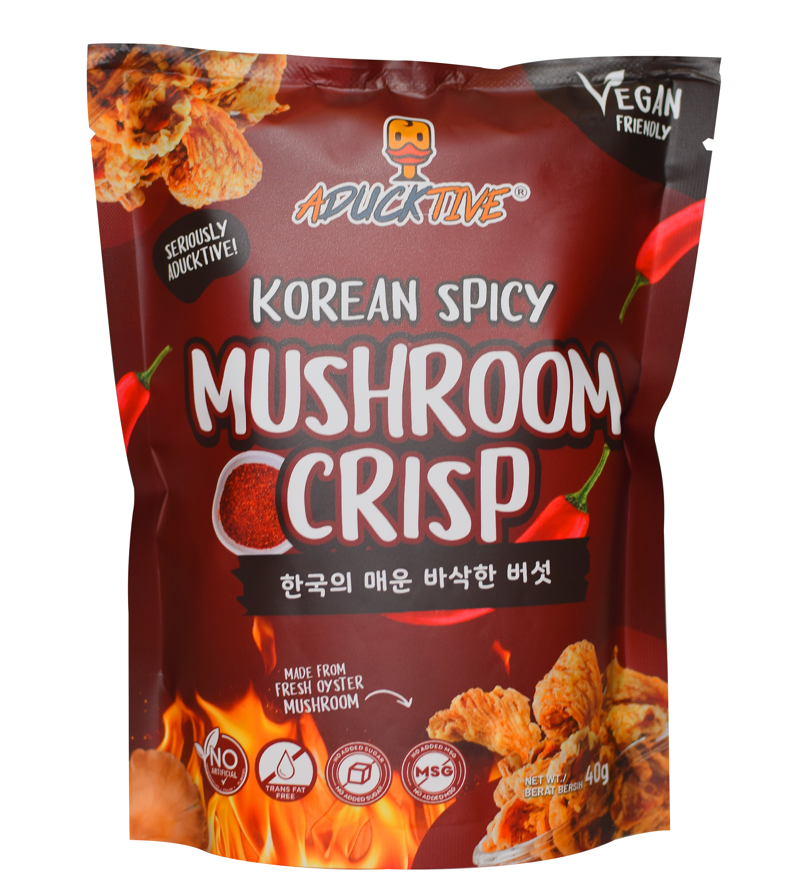 Asian Snacks - Wholesale Chips - MUSHROOM CRISPS - KOREAN SPICY FLAVOR - 40 GRAMS1