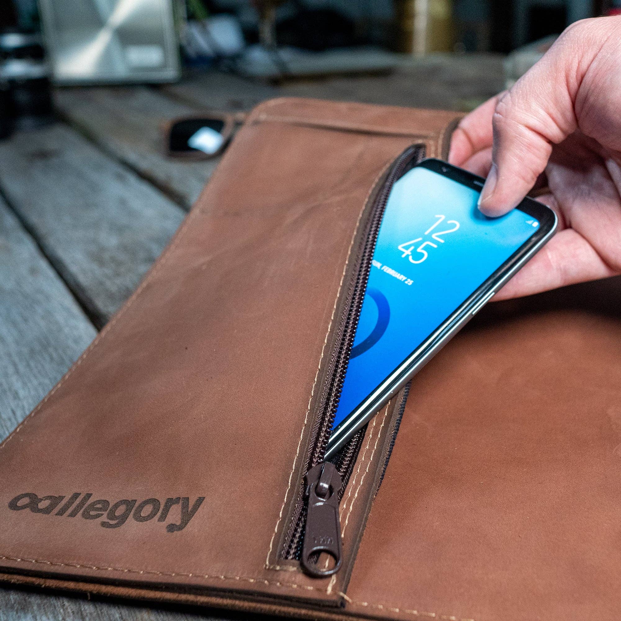 Allegory Handcrafted Goods - Wholesale Laptop/Tablet Case - Unisex - Walker Portfolio | Medium Leather Padfolio & Tablet Case for A4/Letter Pads8