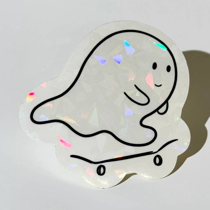Skateboarding Ghost Aufkleber für den Großhandel von Jasmine Rosie Art