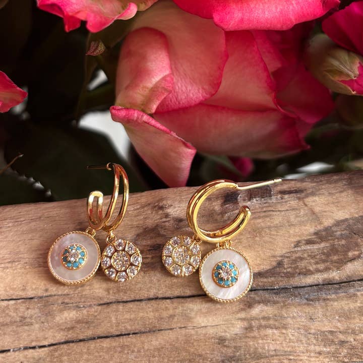 Boucles d'oreilles Ocean's Daughter en plaqué or 14 carats pour la vente par Ocean Ripples