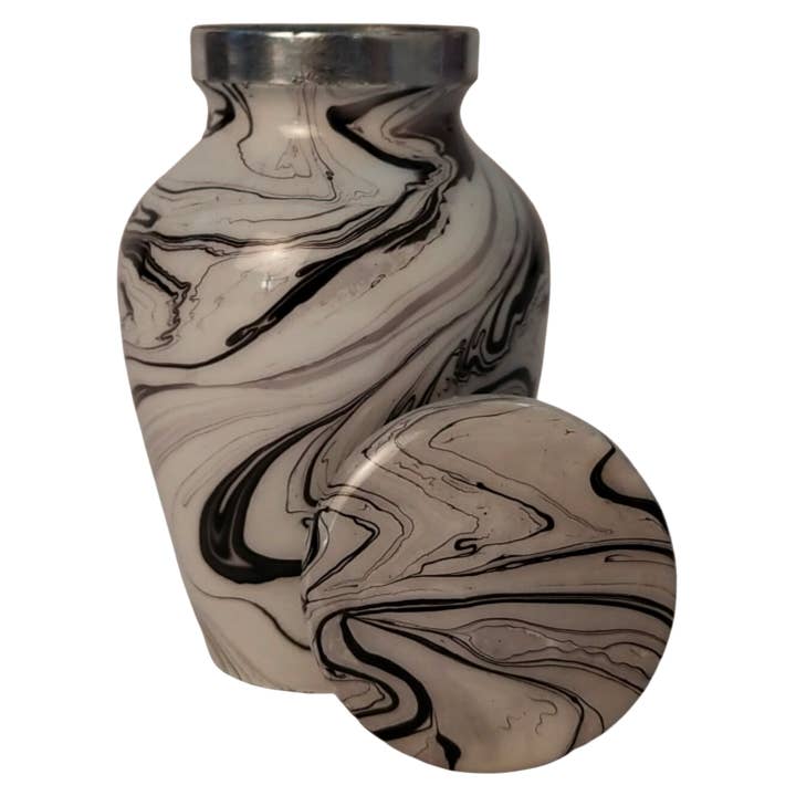 Plutus imports – Urna por atacado – Belo Acabamento Mármore Pequeno Conjunto de 4 Mini Camphas3