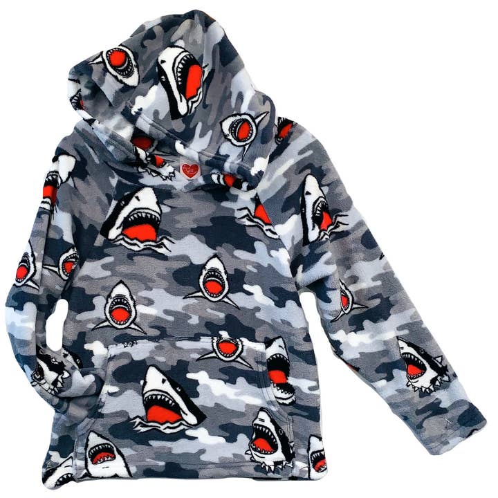 Made With Love & Kisses - Vendita all'ingrosso Felpa - Bambini - Felpa Squalo Grigio Fuzzy