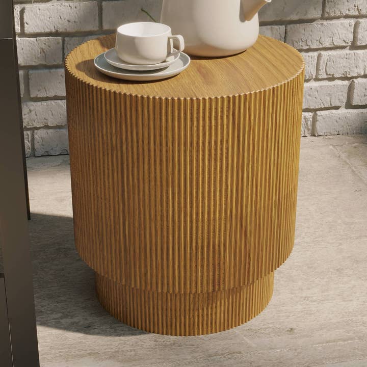 Eden Fiberstone Round Accent Side Table - Home Office Patio for wholesale by LeisureMod