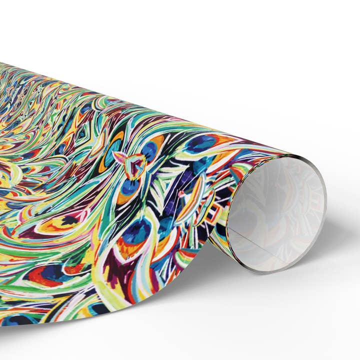 Vibrant Peacock Fiesta Decorative Wrapping Paper - Eco-Friendly Paper for wholesale by Blue Cava