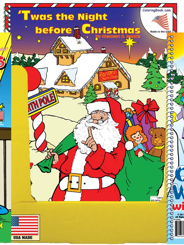 Confezione da 24 titoli natalizi assortiti per libri da colorare 21,6 x 27,9 cm per la vendita all'ingrosso da parte di Really Big Coloring Books | ColoringBook.com