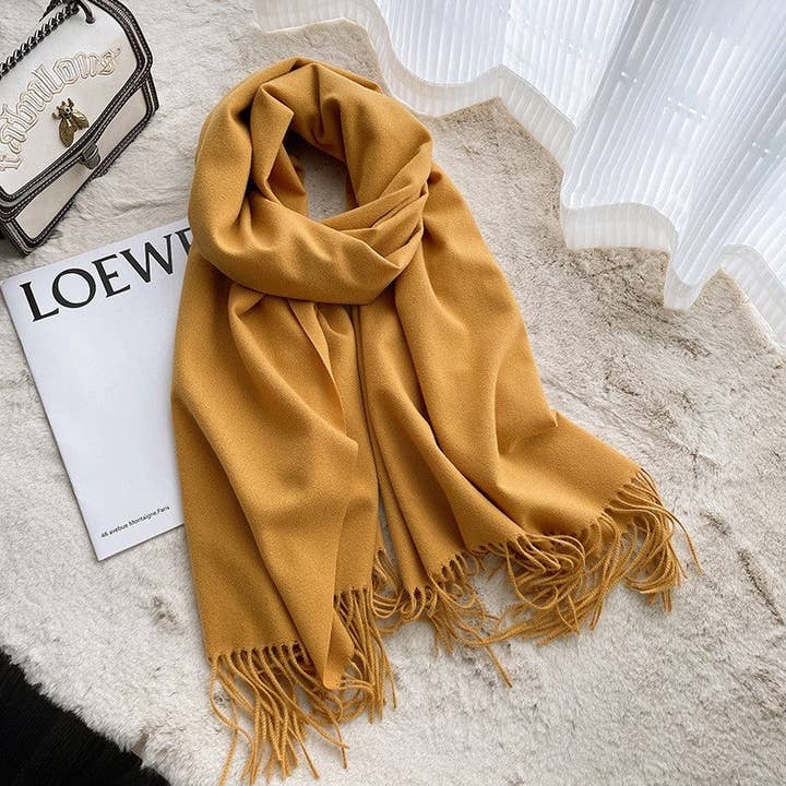 Plush Looks - Wholesale Scarf – Women's - Cashmere-Like Solid Color Warm Scarf3
