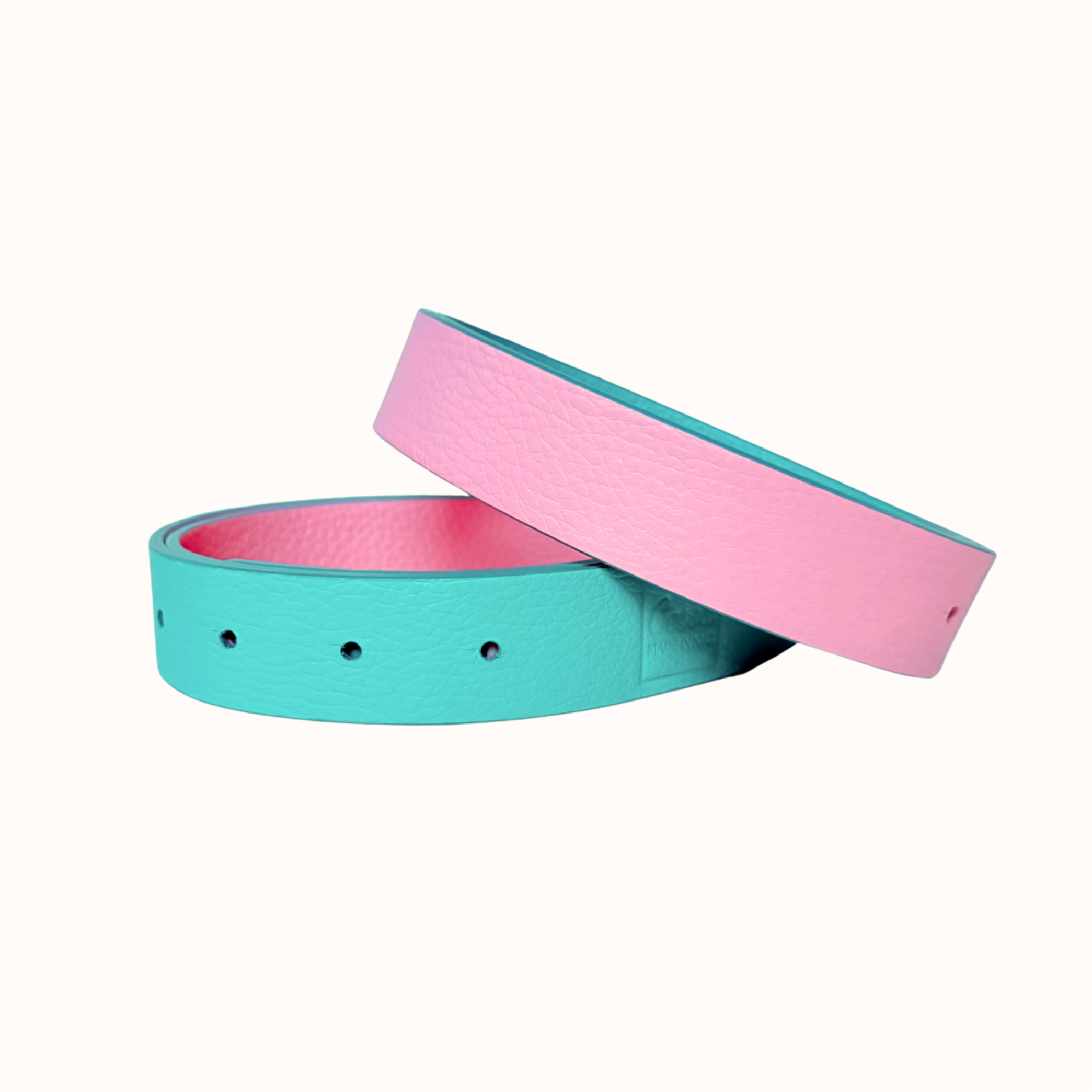 Cesoli - Wholesale Riem - Dames - Roze Zand & Bermuda Omkeerbare Leren Riem | 3cm0