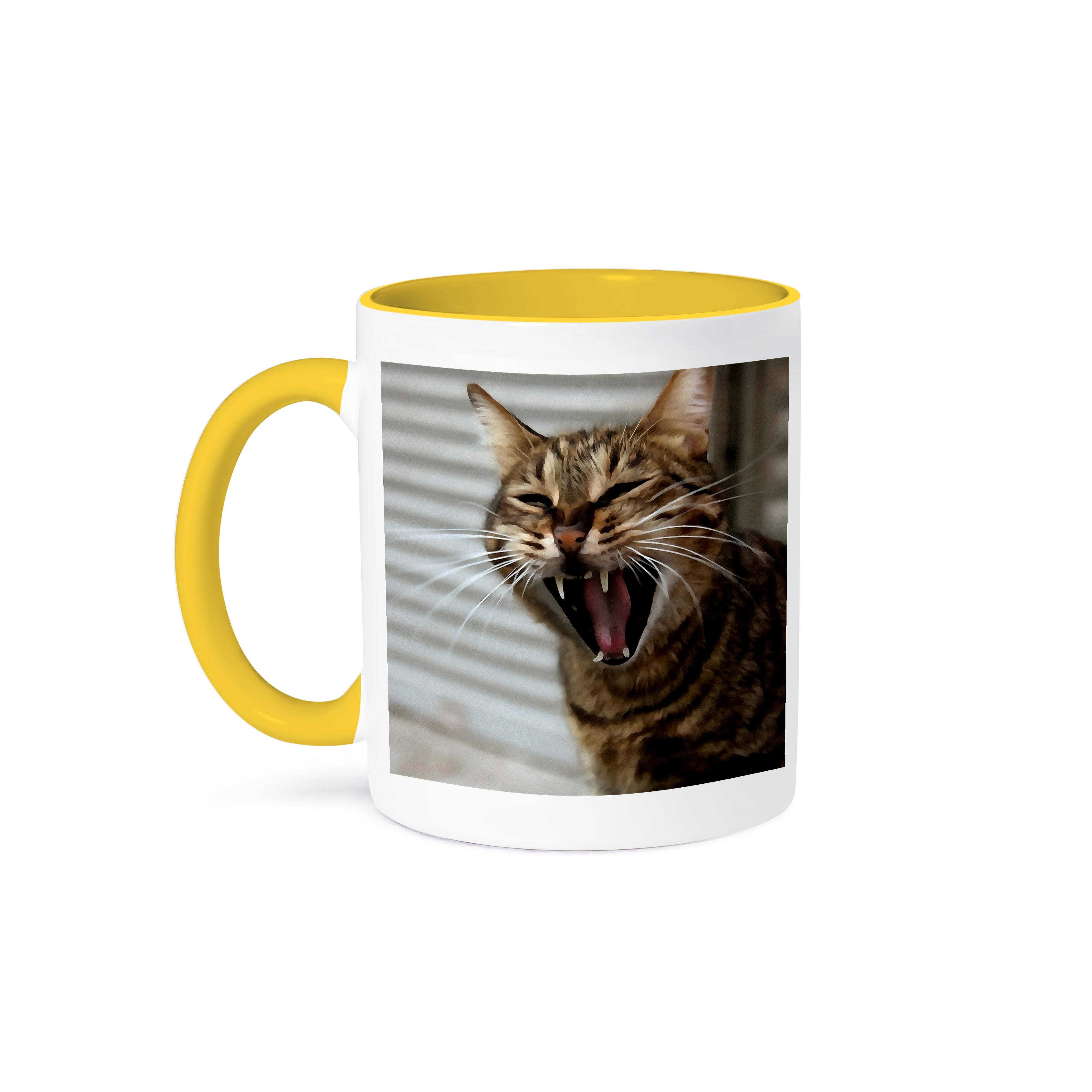 3dRose - Wholesale Coffee Mug - 3dRose, Tabby Cat Yawn Artistic Portrait is a beautiful cat yawning., Mug0