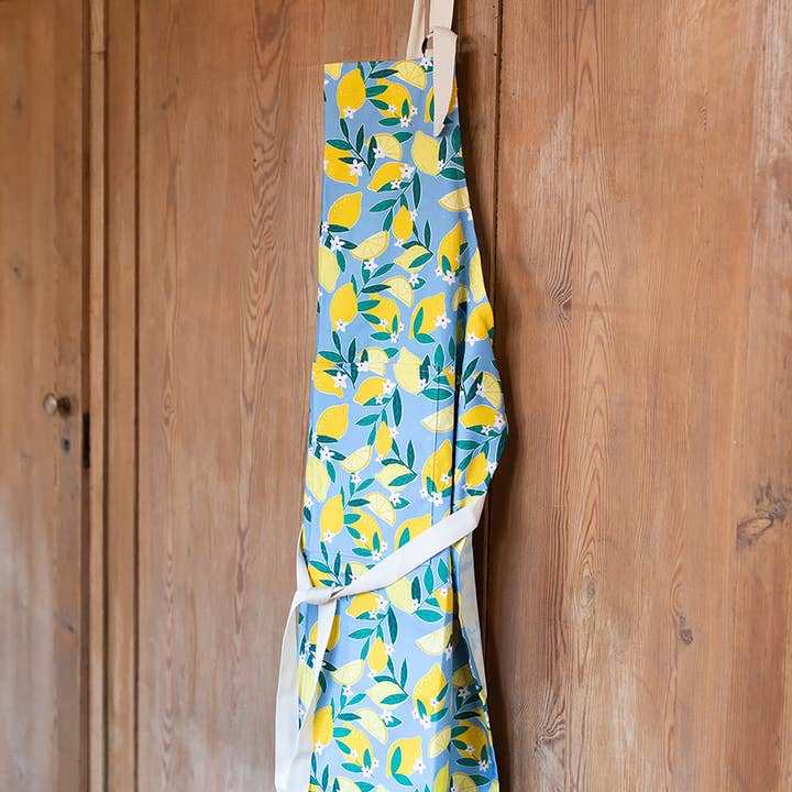 Sorrento Lemons Organic Cotton Apron for wholesale by Laura Barnes Wholesale Ltd