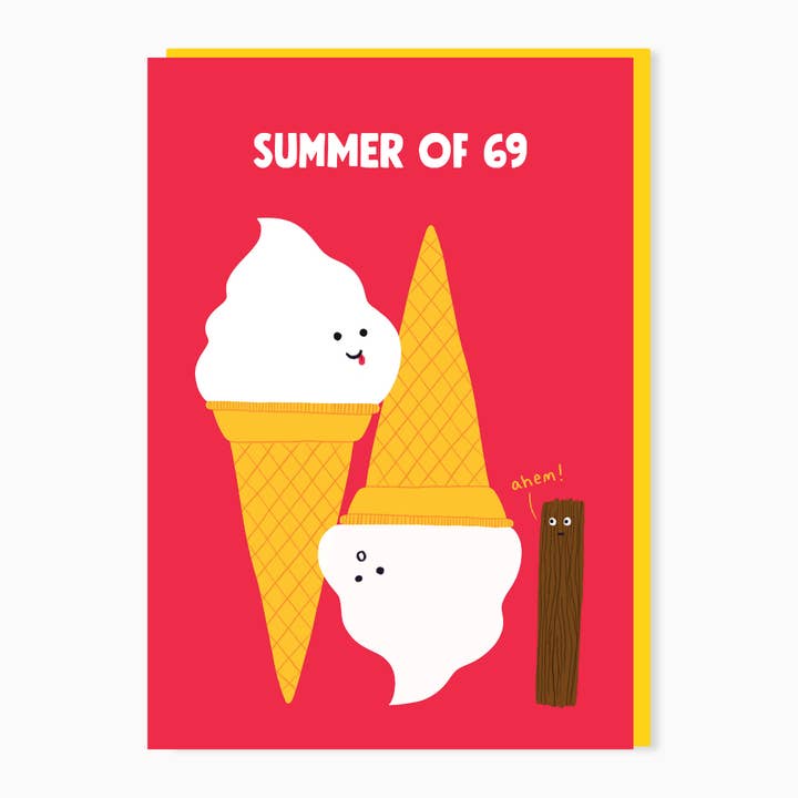 Sommaren 69 - roligt valentinkort | Oförskämda gratulationskort för wholesale av Stoats & Weasels